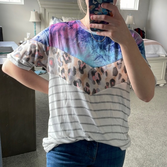 Haptics by Holly Harper Tops - Haptics by Holly Harper tie dye/stripe/leopard tee